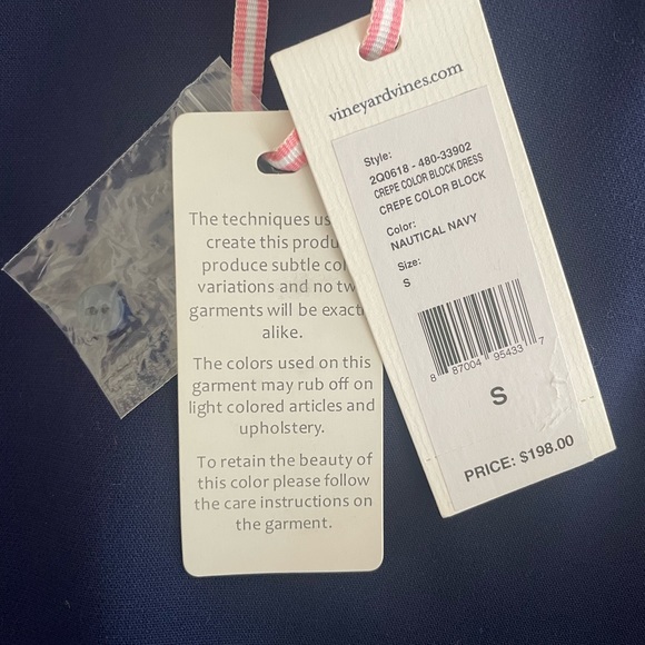 NWT Vineyard Vines Nautica Navy Crepe Color Block Dress size Small - Picture 3 of 13